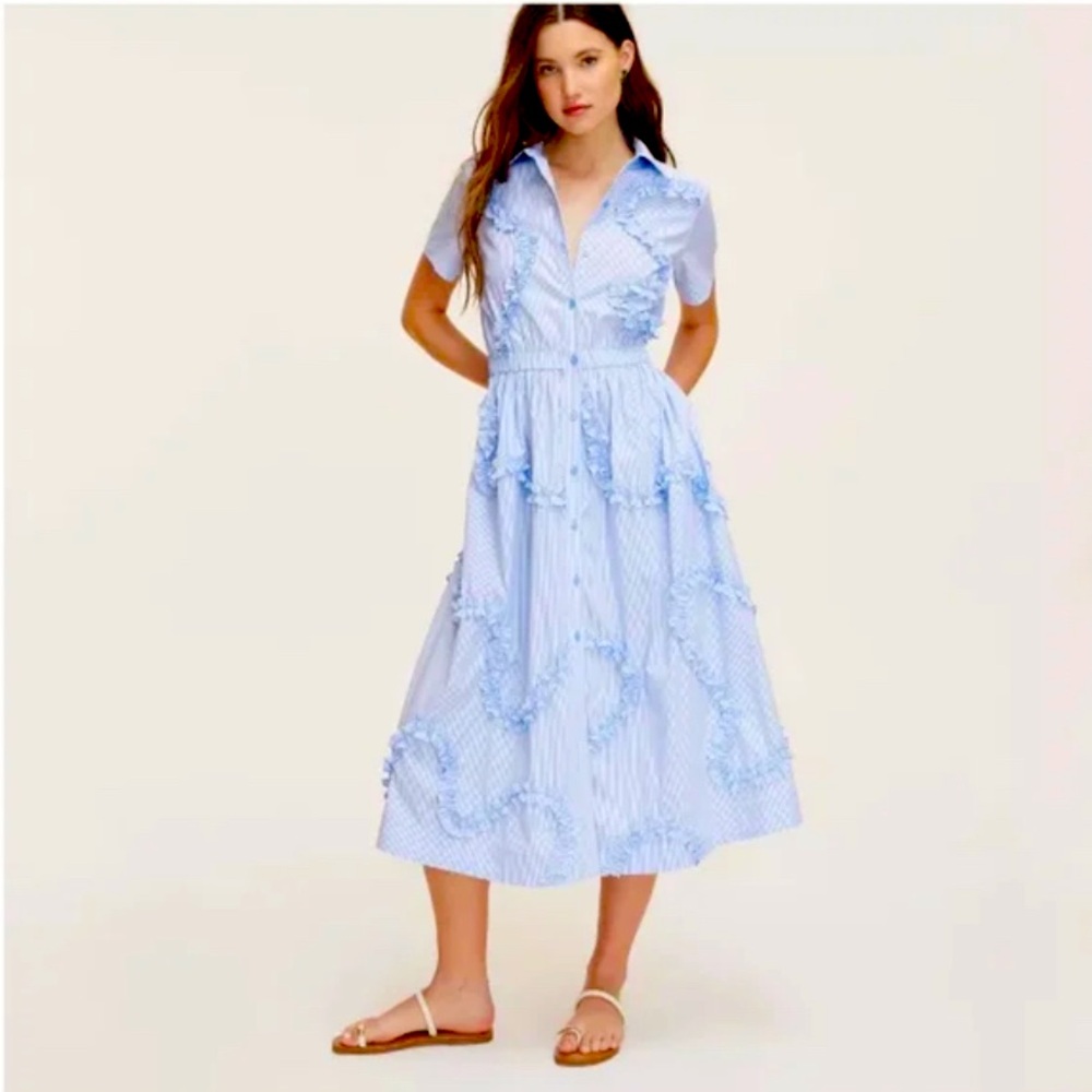 Kate Spade x Target Women’s Ribbon Short Sleeve Midi Shirtdress Blue Size SMALL